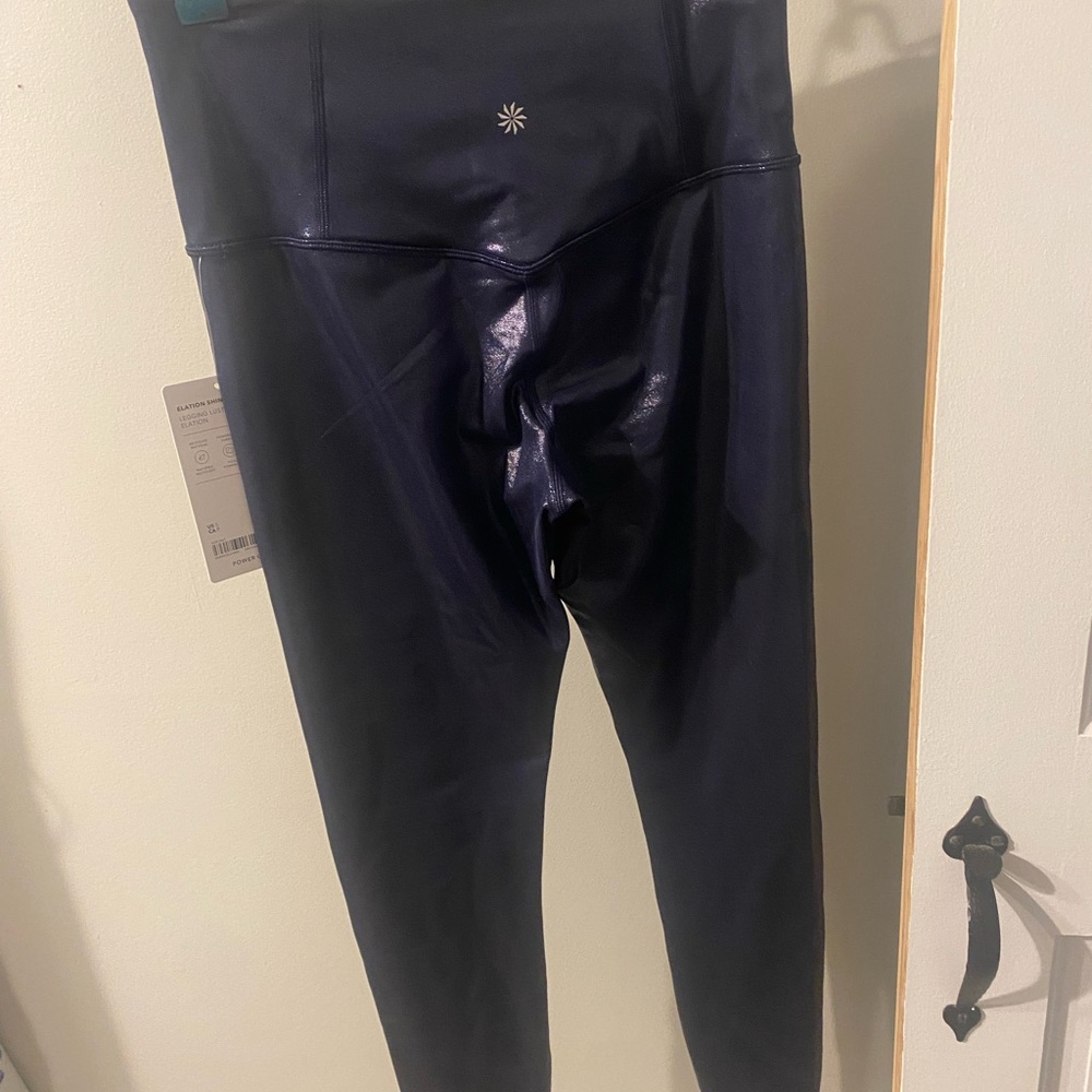 Athleta Navy sheen High-Waisted Leggings